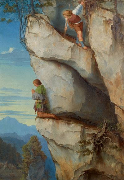 Keizer Maximiliaan I in de Martinswand door Moritz Ludwig von Schwind