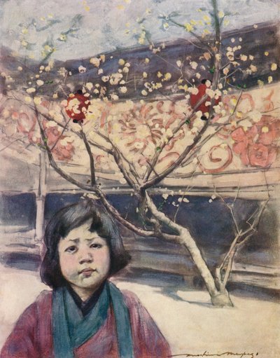Een Japans meisje in pruimkleur, ca. 1887, 1901 door Mortimer L Menpes