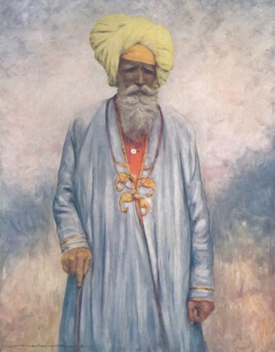 Een bediende van de Maharaja van Cutch, 1903 door Mortimer L Menpes