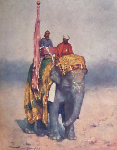 Een olifant uit de zanderige woestenijen van Rajputana door Mortimer L Menpes