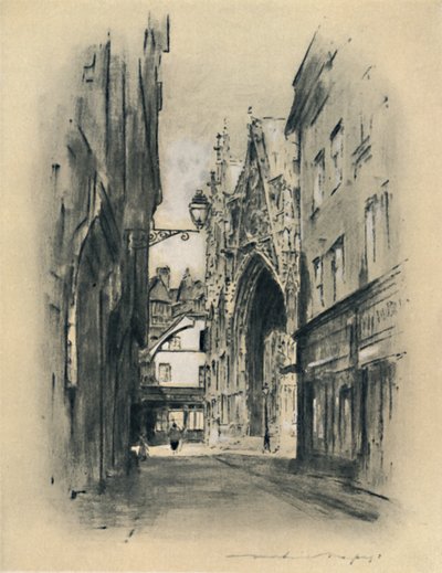 Kathedraal in Lillebonne, 1903 door Mortimer L Menpes