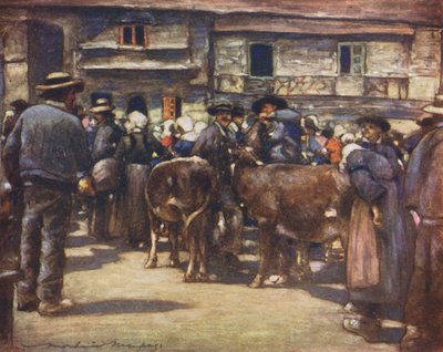 Een veemarkt door Mortimer Ludington Menpes