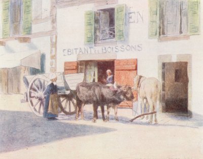 Een Zandkar op de Kade, Pont-Aven door Mortimer Ludington Menpes