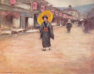 Een straat in Kioto door Mortimer Ludington Menpes
