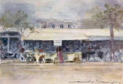 Kraam op de Neuilly Kermis door Mortimer Ludington Menpes