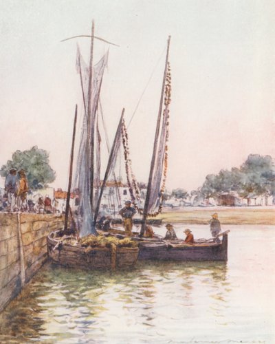 Vissersboten, Concarneau door Mortimer Ludington Menpes