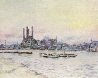 Vanaf Battersea Bridge door Mortimer Ludington Menpes