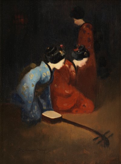 Geisha Muzikanten door Mortimer Ludington Menpes