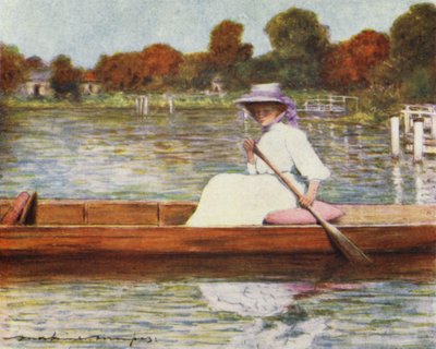 Pangbourne, vanaf het Zwanenhotel door Mortimer Ludington Menpes