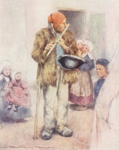 De blinde doedelzakspeler door Mortimer Ludington Menpes