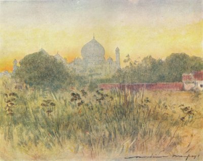 De Taj Mahal, Agra, 1905 door Mortimer Ludington Menpes