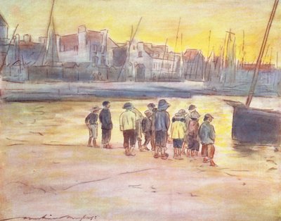 Wereldkinderen: Bretons, in Concarneau door Mortimer Ludington Menpes