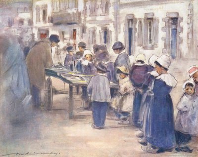 Wereldkinderen: Breton, Marktdag door Mortimer Ludington Menpes