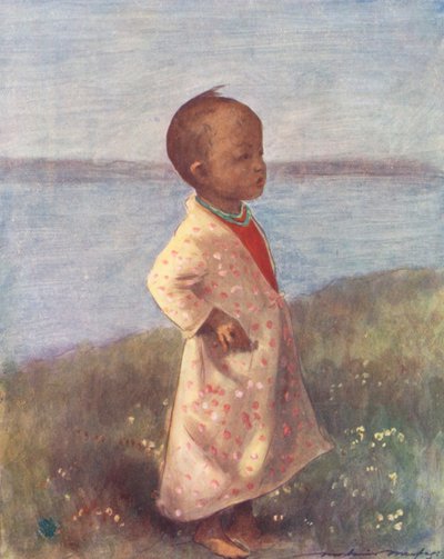 Wereldkinderen: Birmees, Staand in de houding door Mortimer Ludington Menpes