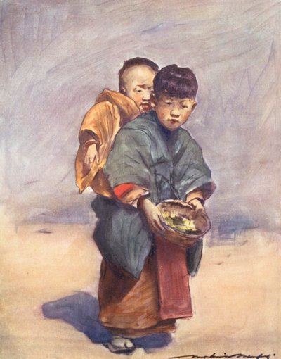 Wereldkinderen: Japans, Kleine Moeder door Mortimer Ludington Menpes