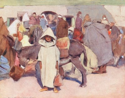 Wereldkinderen: Moors, In Tanger door Mortimer Ludington Menpes