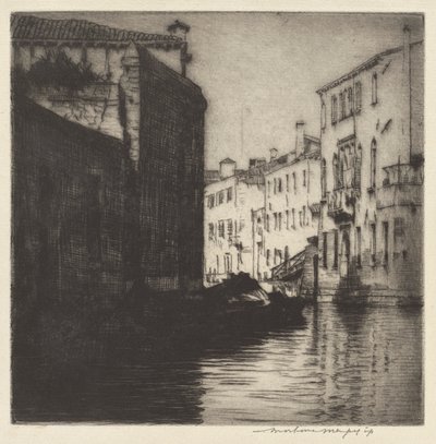 Een achterkanaal, Venetië door Mortimer Menpes