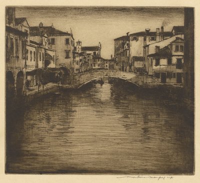 Een zijkanaal, Venetië door Mortimer Menpes