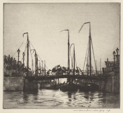 Brug, Rotterdam (Chioggia: Vissersboten) door Mortimer Menpes