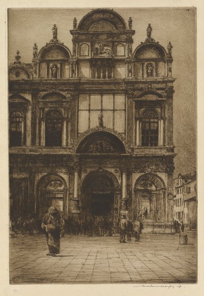 Façade van de Scuola di San Marco, Venetië door Mortimer Menpes