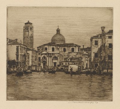 Grote Kanaal met toren van St. Geremia door Mortimer Menpes