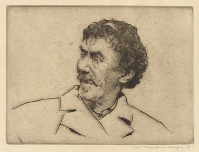 Whistler, Kijkt Rechts, Monocle Linkeroog door Mortimer Menpes