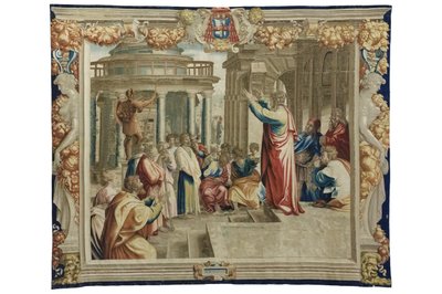 Sint Paulus predikt aan de Atheners, c.1630 door Mortlake Tapestry Manufactory