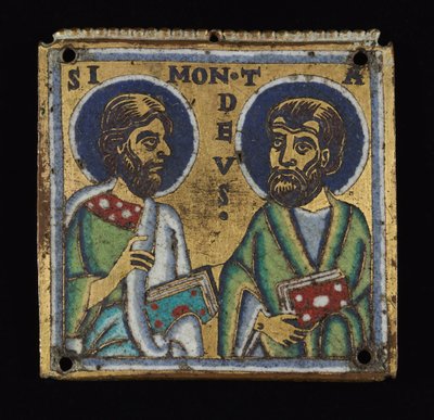 Plaquette: Simon en Thaddaeus, ca. 1160 door Mosan School