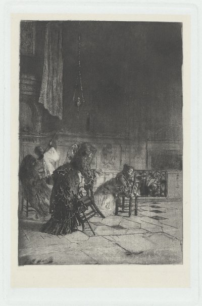 Interieur van een kerk in Milaan door Mose Bianchi