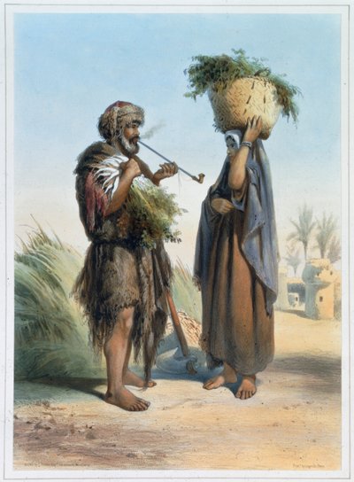 Fellah man en vrouw, 1848 door Mouilleron