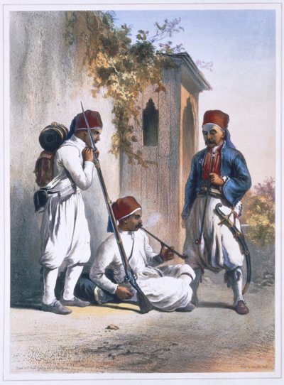 Nizamior, reguliere troepen van het Turkse leger in Kanka, Egypte, 1848 door Mouilleron