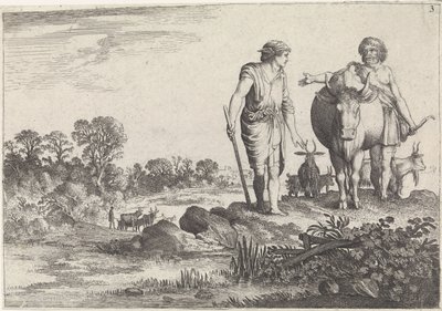 Argus vraagt Mercurius bij hem te blijven door Moyses van Wtenbrouck
