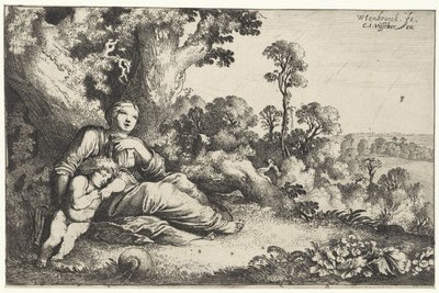 Hagar en Ismaël in de woestijn door Moyses van Wtenbrouck
