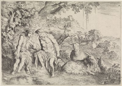 Mercurius sust Argus in slaap (Mercurius en Argus) door Moyses van Wtenbrouck