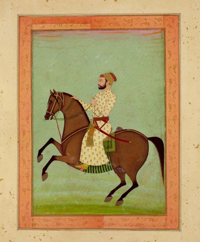 Een Mughal edelman te paard, c.1790, uit het Grote Clive Album door Mughal School