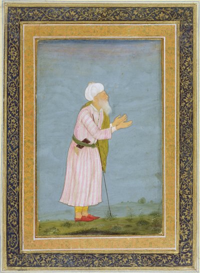 Een moslim religieus figuur, uit het Small Clive Album door Mughal School