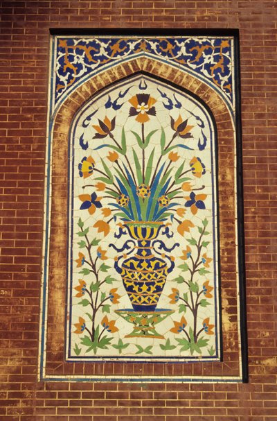 Geglazuurde tegelmozaïek, ca. 1634-35 door Mughal School