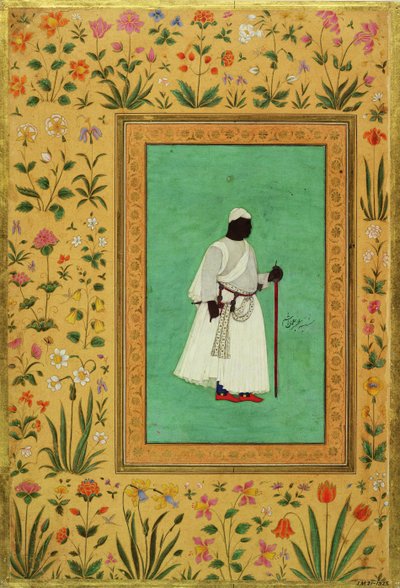 Malik Ambar (1548-1626) van Ahmadnager, ca. 1605-27 door Mughal School
