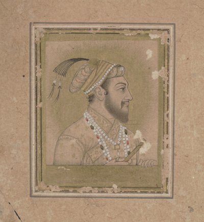 Portret van Shah Jehan, ca. 17e eeuw door Mughal School