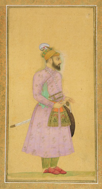 Staand figuur van een Mughal prins, uit het Small Clive Album, c.1630-40 door Mughal School