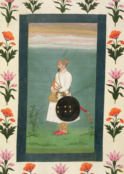 Staand figuur van een officier, uit het Small Clive Album c.1635-40 door Mughal School