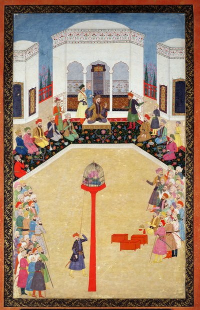 De gevangenneming van Sultan Bayazid van Turkije, Johnson Album I, nr. 2 genummerd 9, ca. 1680 door Mughal School