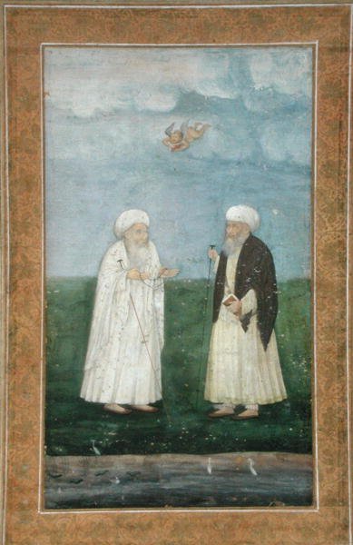 Twee moslim heilige mannen, uit het Small Clive Album door Mughal School