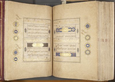 Fol 310 verso 311 recto, Timuridische Koran, 1441 door Muhammad Mumin Abdallah Al Murwand