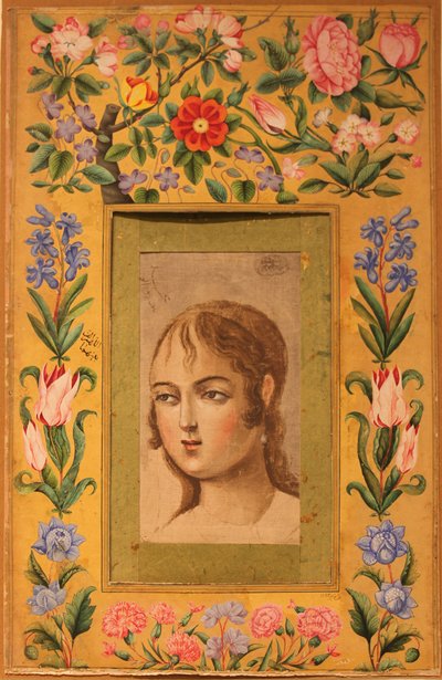 Schilderij van een jonge schoonheid door Muhammad Sadiq