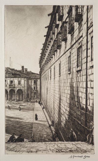 Klooster van San Payo, Santiago de Compostela door Muirhead Bone