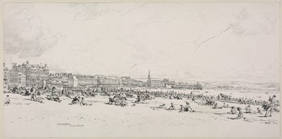 Weymouth Bay, het hoogseizoen door Muirhead Bone
