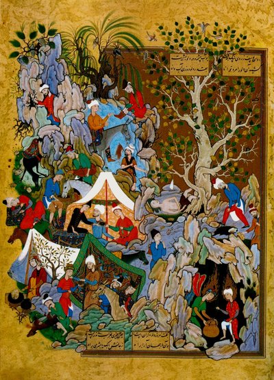Folio uit Haft Awrang Zeven Tronen, door Jami, 1539-1543. door Muzaffar 