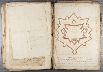 Portfolio van tekeningen door Mutio Oddi van Urbino en anderen - Po Fume, ca. 1635-40 door Muzio Oddi