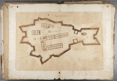 Portfolio van tekeningen door Mutio Oddi van Urbino en anderen - Haven van Fuentes, ca. 1635-40 door Muzio Oddi
